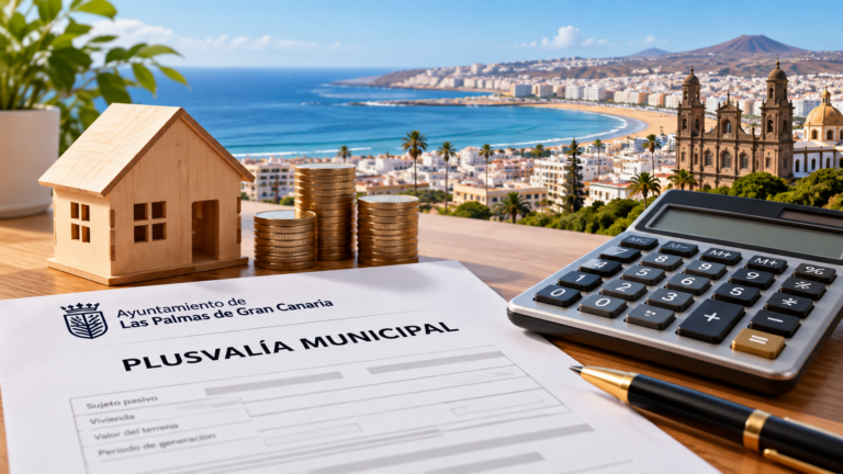 Propietario revisando documentos de venta de vivienda en Las Palmas de Gran Canaria