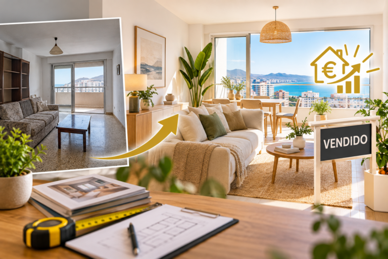 Interior de un piso luminoso en Las Palmas de Gran Canaria preparado para una venta inmobiliaria.