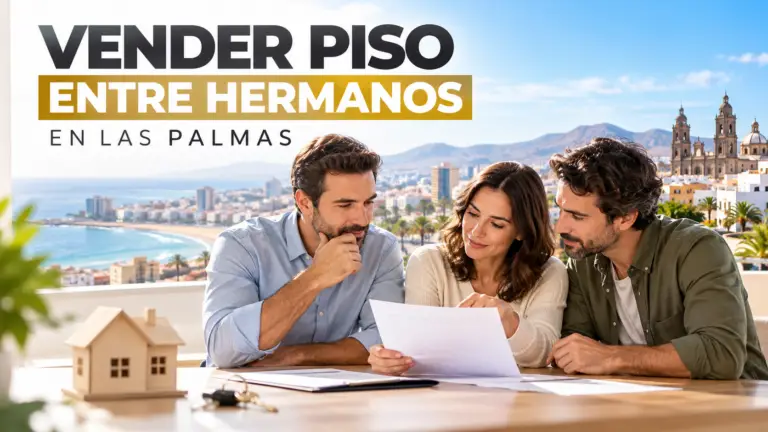 Varios hermanos reuniéndose para vender una propiedad inmobiliaria en Las Palmas